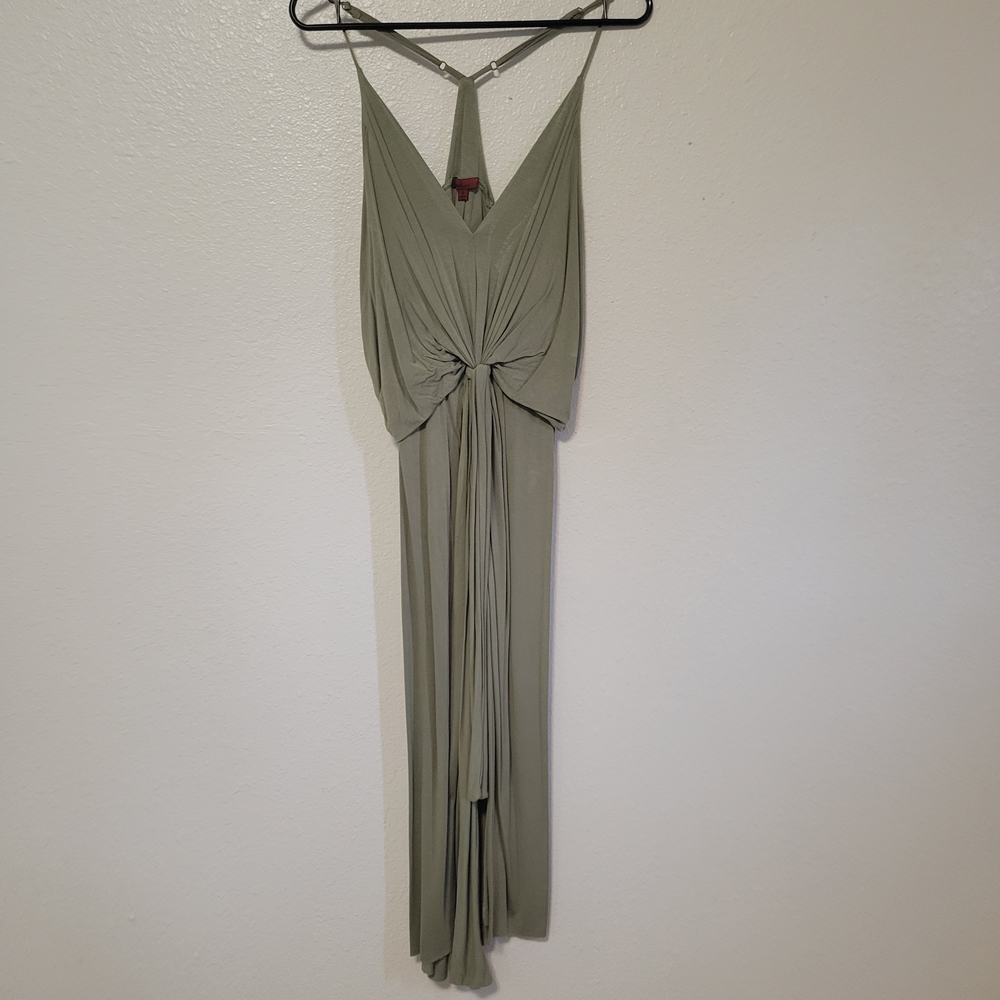 Red By BKE - Olive Green Knot-Front Maxi Dress